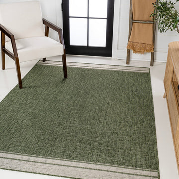 Alda Modern Minimalist Mingled Solid Indoor/Outdoor Area Rug